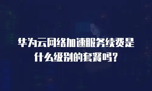 华为云网络加速服务续费是什么级别的套餐吗？