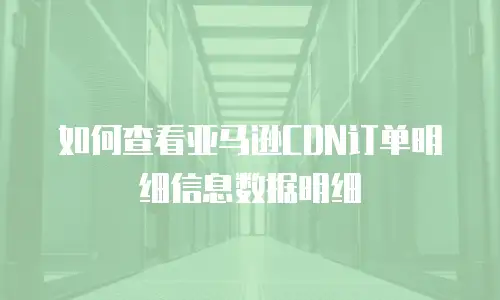 如何查看亚马逊CDN订单明细信息数据明细