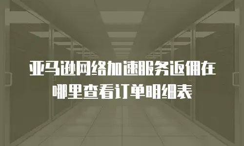 亚马逊网络加速服务返佣在哪里查看订单明细表
