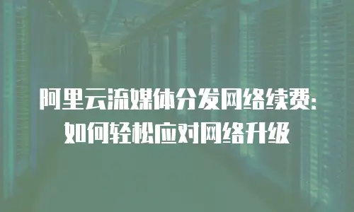 阿里云流媒体分发网络续费：如何轻松应对网络升级