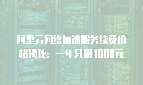 阿里云网络加速服务续费价格揭秘：一年只需1000元