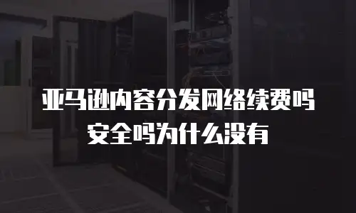 亚马逊内容分发网络续费吗安全吗为什么没有