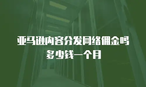 亚马逊内容分发网络佣金吗多少钱一个月