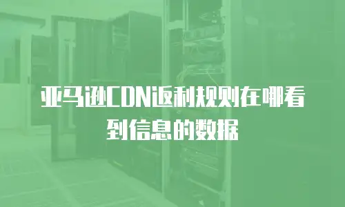亚马逊CDN返利规则在哪看到信息的数据