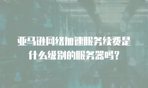亚马逊网络加速服务续费是什么级别的服务器吗？