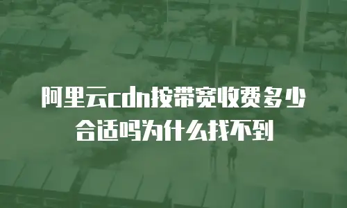 阿里云cdn按带宽收费多少合适吗为什么找不到