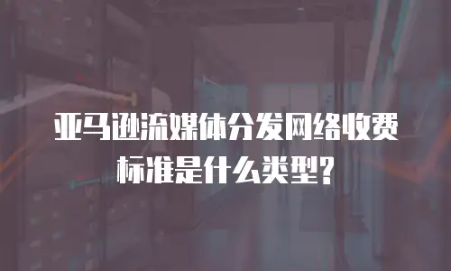 亚马逊流媒体分发网络收费标准是什么类型?