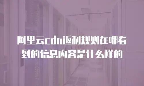 阿里云cdn返利规则在哪看到的信息内容是什么样的