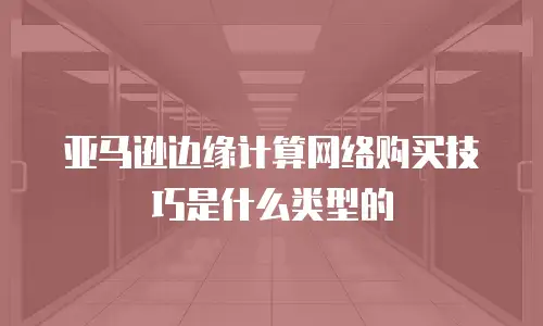 亚马逊边缘计算网络购买技巧是什么类型的