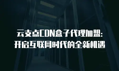 云支点CDN盒子代理加盟：开启互联网时代的全新机遇