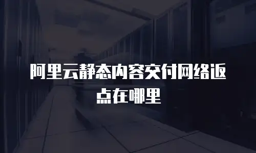 阿里云静态内容交付网络返点在哪里