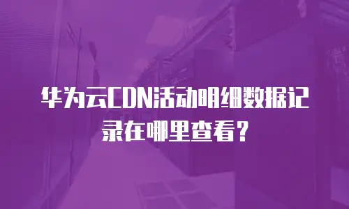 华为云CDN活动明细数据记录在哪里查看？