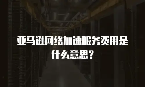 亚马逊网络加速服务费用是什么意思？