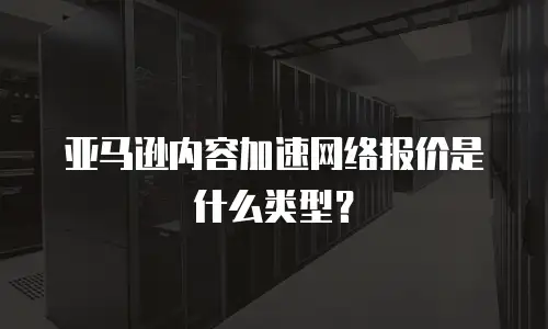亚马逊内容加速网络报价是什么类型？