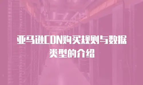 亚马逊CDN购买规则与数据类型的介绍