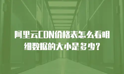 阿里云CDN价格表怎么看明细数据的大小是多少？