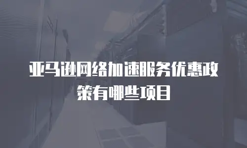 亚马逊网络加速服务优惠政策有哪些项目