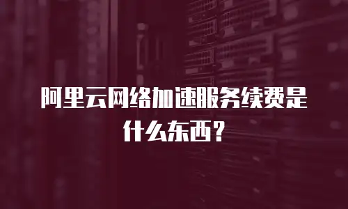 阿里云网络加速服务续费是什么东西？