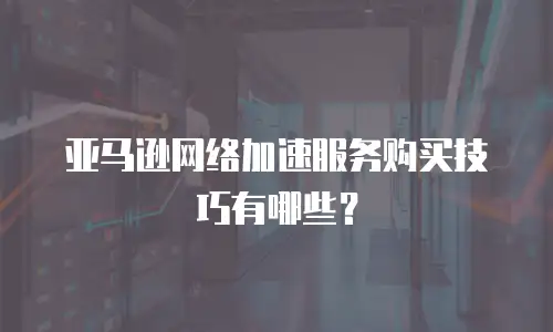 亚马逊网络加速服务购买技巧有哪些？