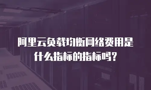 阿里云负载均衡网络费用是什么指标的指标吗？