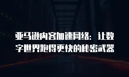 亚马逊内容加速网络：让数字世界跑得更快的秘密武器