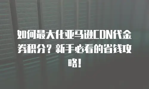 如何最大化亚马逊CDN代金券积分？新手必看的省钱攻略！