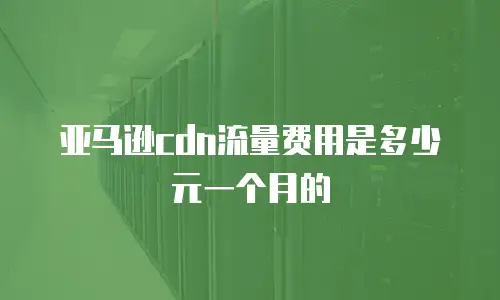 亚马逊cdn流量费用是多少元一个月的