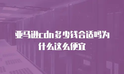 亚马逊cdn多少钱合适吗为什么这么便宜