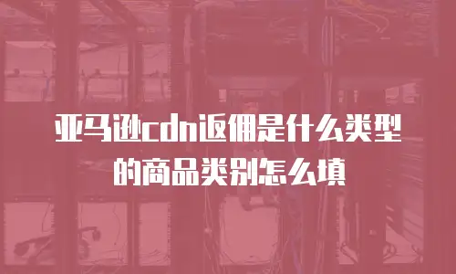 亚马逊cdn返佣是什么类型的商品类别怎么填