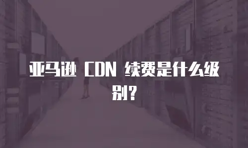 亚马逊 CDN 续费是什么级别？