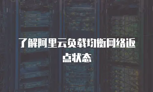 了解阿里云负载均衡网络返点状态