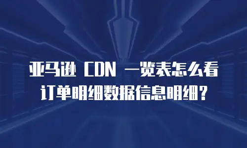 亚马逊 CDN 一览表怎么看订单明细数据信息明细？