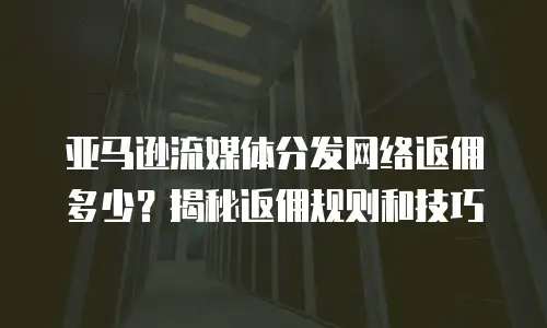 亚马逊流媒体分发网络返佣多少？揭秘返佣规则和技巧