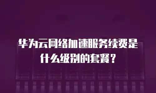 华为云网络加速服务续费是什么级别的套餐？