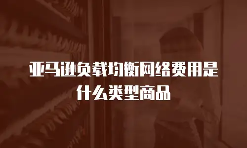 亚马逊负载均衡网络费用是什么类型商品