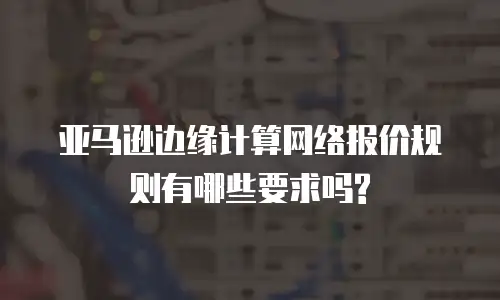 亚马逊边缘计算网络报价规则有哪些要求吗?