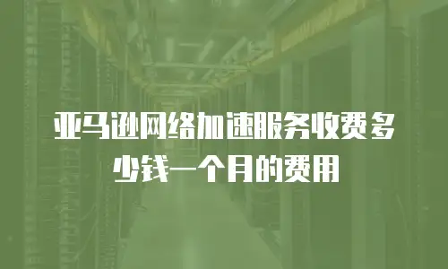 亚马逊网络加速服务收费多少钱一个月的费用
