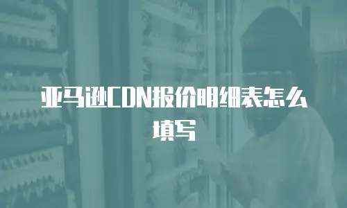 亚马逊CDN报价明细表怎么填写