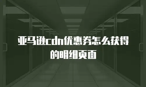 亚马逊cdn优惠券怎么获得的明细页面