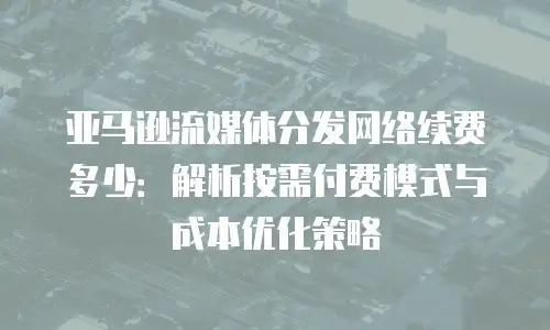 亚马逊流媒体分发网络续费多少：解析按需付费模式与成本优化策略