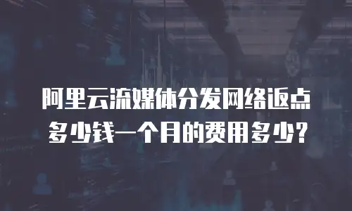 阿里云流媒体分发网络返点多少钱一个月的费用多少？