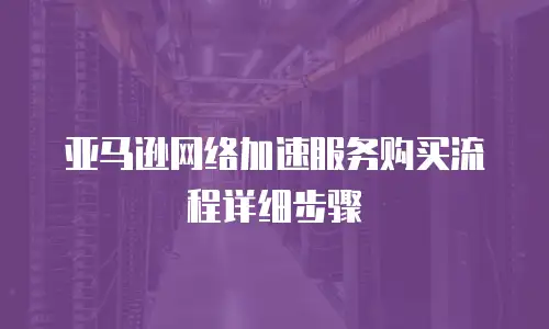  亚马逊网络加速服务购买流程详细步骤