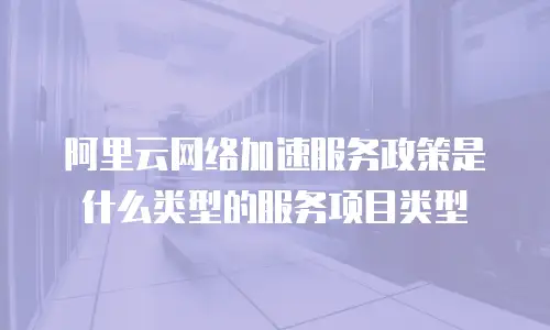 阿里云网络加速服务政策是什么类型的服务项目类型