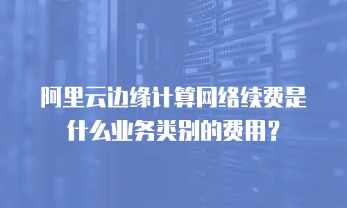 阿里云边缘计算网络续费是什么业务类别的费用？