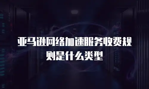 亚马逊网络加速服务收费规则是什么类型