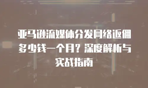 亚马逊流媒体分发网络返佣多少钱一个月？深度解析与实战指南