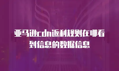 亚马逊cdn返利规则在哪看到信息的数据信息
