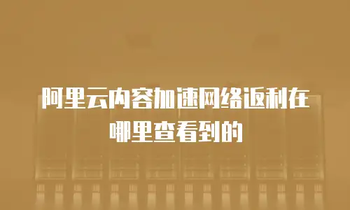 阿里云内容加速网络返利在哪里查看到的