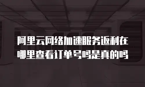 阿里云网络加速服务返利在哪里查看订单号吗是真的吗