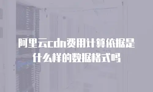 阿里云cdn费用计算依据是什么样的数据格式吗
